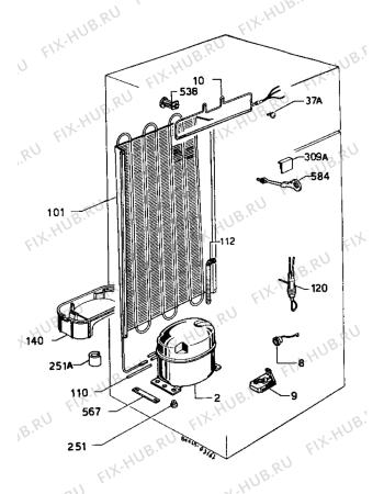 Взрыв-схема холодильника Marijnen CM2044DT - Схема узла Cooling system 017